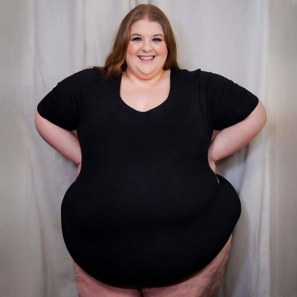 Short Sleeve Cotton Bodysuit - Black